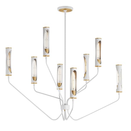 Maxim Lighting Regent 8-Light Chandelier, Light French Gray/Natural Aged Brass 16178CLLFGNAB